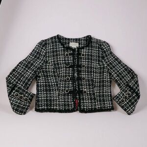 La Blanca Lined Black and White Tweed Jacket